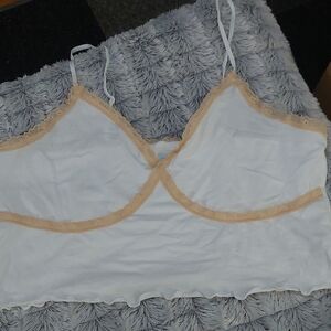 Abound White and Beige‎ Lace Trim Camisole or sleep top